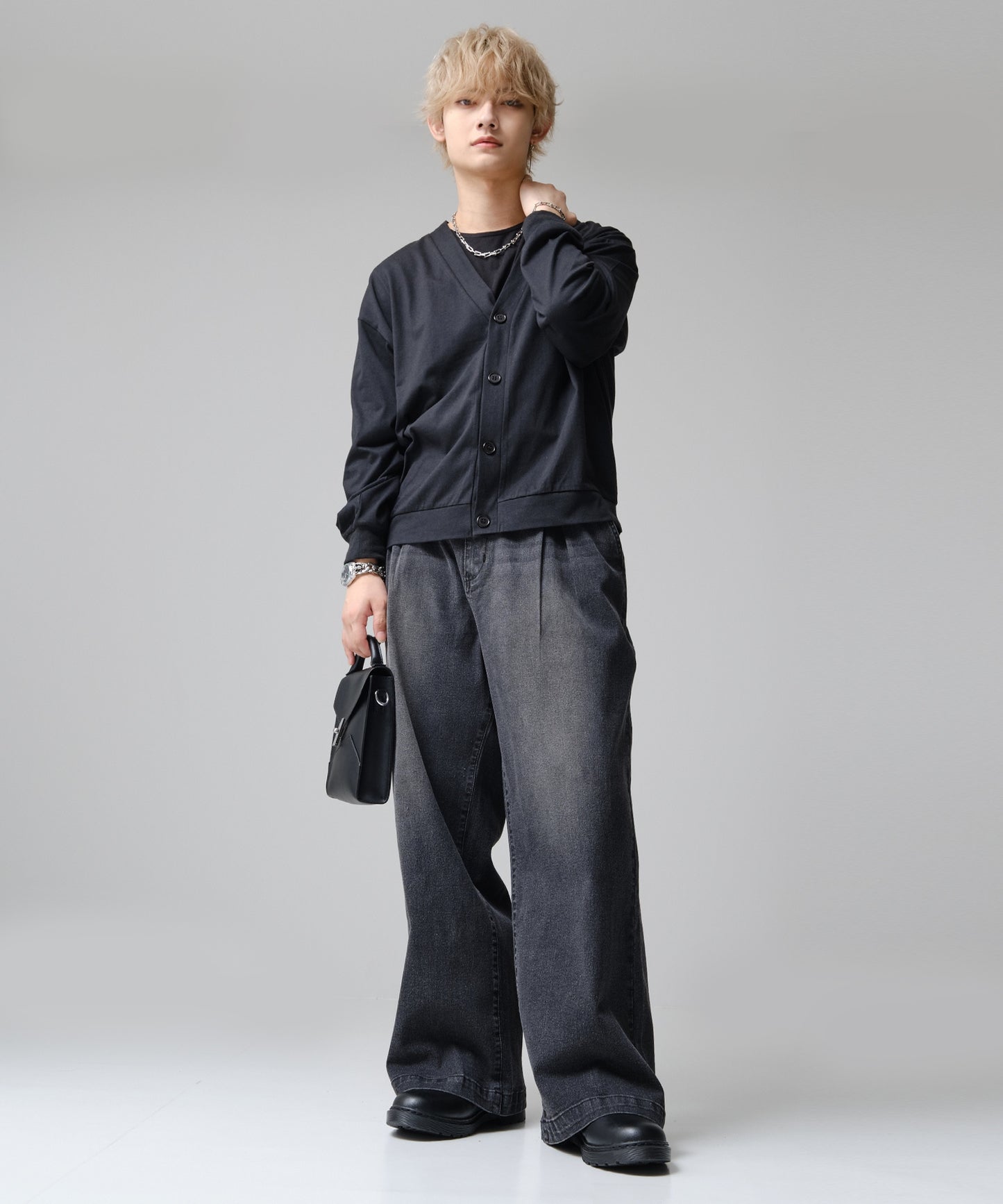 SUI-1998 ブレスレット Uチェーン チェーン マンテル シルバー ステンレス 幅1cm 極太 メンズ kksb272