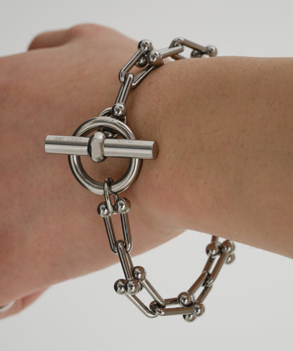 SUI-1998 ブレスレット Uチェーン チェーン マンテル シルバー ステンレス 幅1cm 極太 メンズ kksb272