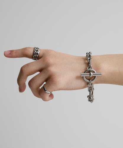 SUI-1998 ブレスレット Uチェーン チェーン マンテル シルバー ステンレス 幅1cm 極太 メンズ kksb272