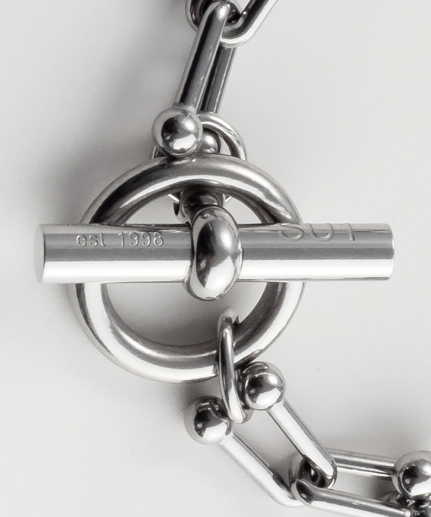 SUI-1998 ブレスレット Uチェーン チェーン マンテル シルバー ステンレス 幅1cm 極太 メンズ kksb272