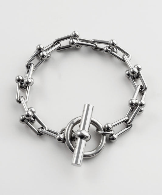 SUI-1998 ブレスレット Uチェーン チェーン マンテル シルバー ステンレス 幅1cm 極太 メンズ kksb272