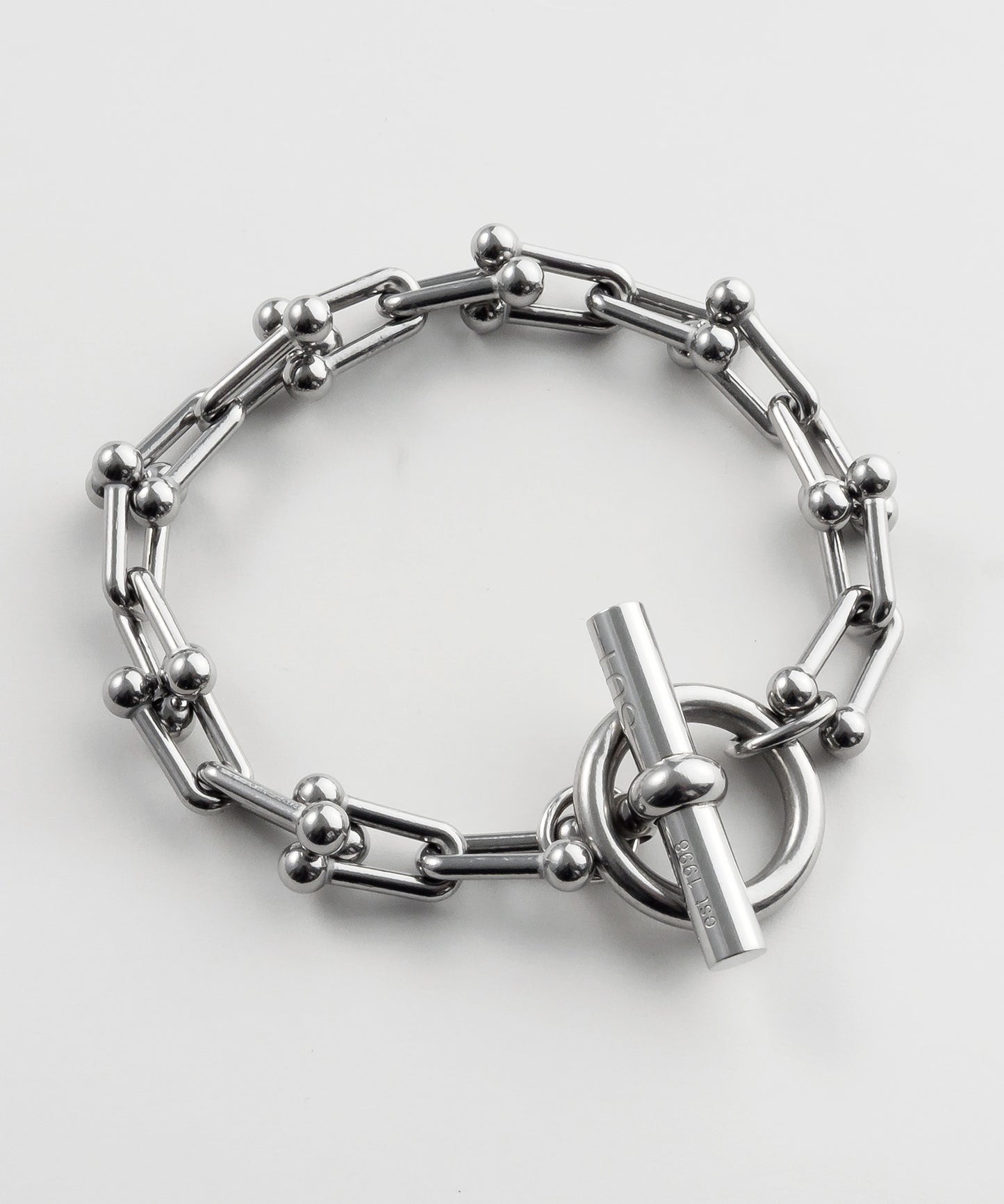 SUI-1998 ブレスレット Uチェーン チェーン マンテル シルバー ステンレス 幅1cm 極太 メンズ kksb272