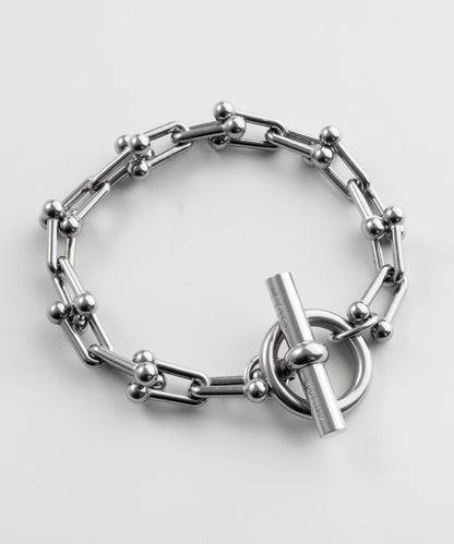 SUI-1998 ブレスレット Uチェーン チェーン マンテル シルバー ステンレス 幅1cm 極太 メンズ kksb272