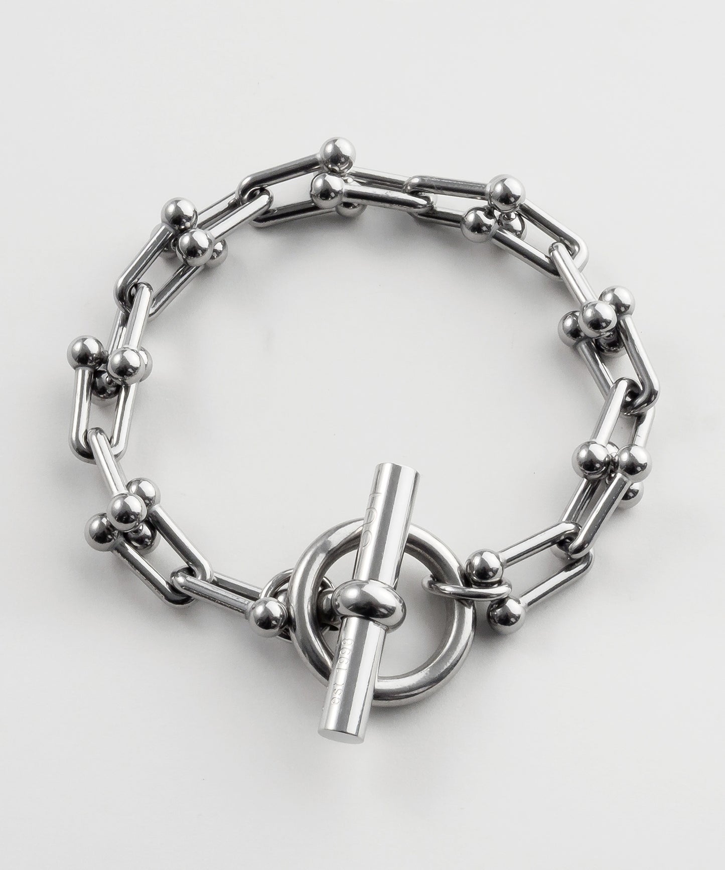 SUI-1998 ブレスレット Uチェーン チェーン マンテル シルバー ステンレス 幅1cm 極太 メンズ kksb272