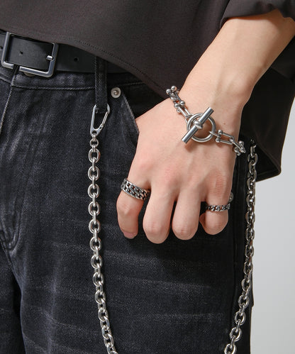 SUI-1998 ブレスレット Uチェーン チェーン マンテル シルバー ステンレス 幅1cm 極太 メンズ kksb272