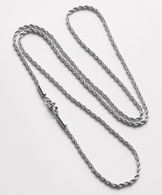 SUI-1998 ネックレス  2mm シルバー スクリューチェーン チェーン ロープ ツイスト ステンレス メンズ kksn121