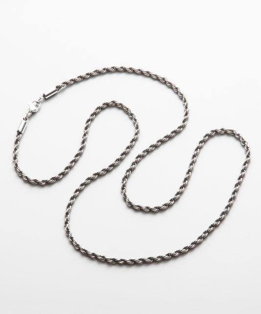 SUI-1998 ネックレス 3mm シルバー スクリューチェーン チェーン ロープ ツイスト ステンレス メンズ kksn124