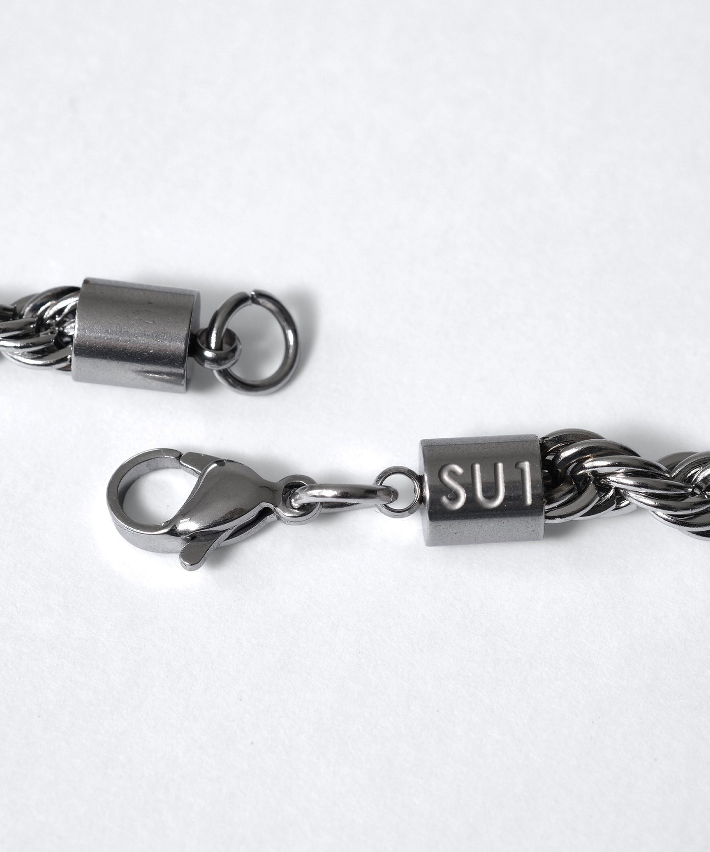 SUI-1998 ネックレス 3mm ガンメタ スクリューチェーン チェーン ロープ ツイスト ステンレス メンズ kksn125