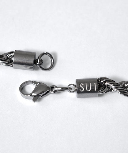 SUI-1998 ネックレス 3mm ガンメタ スクリューチェーン チェーン ロープ ツイスト ステンレス メンズ kksn125