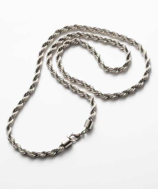 SUI-1998 ネックレス 5mm シルバー スクリューチェーン チェーン ロープ ツイスト ステンレス メンズ kksn127