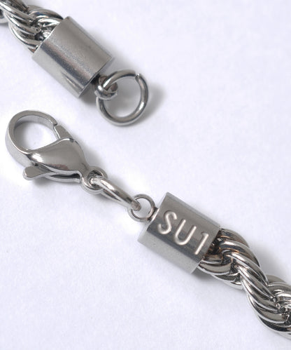 SUI-1998 ネックレス 5mm シルバー スクリューチェーン チェーン ロープ ツイスト ステンレス メンズ kksn127