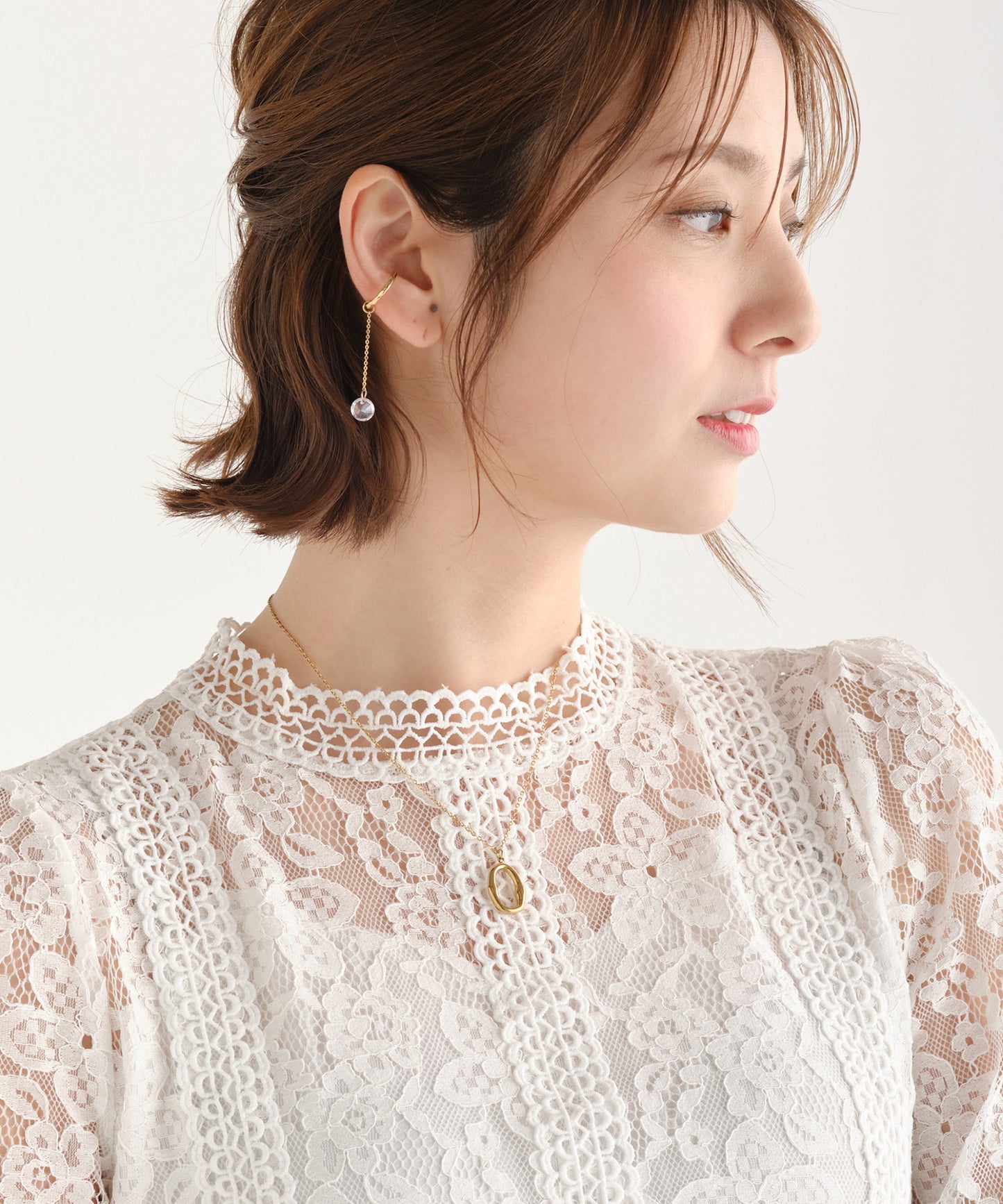 SUI-1998 ネックレス シンプル ゆがみ フープ 輪っか ゴールド シルバー ステンレス レディース kksn17-18