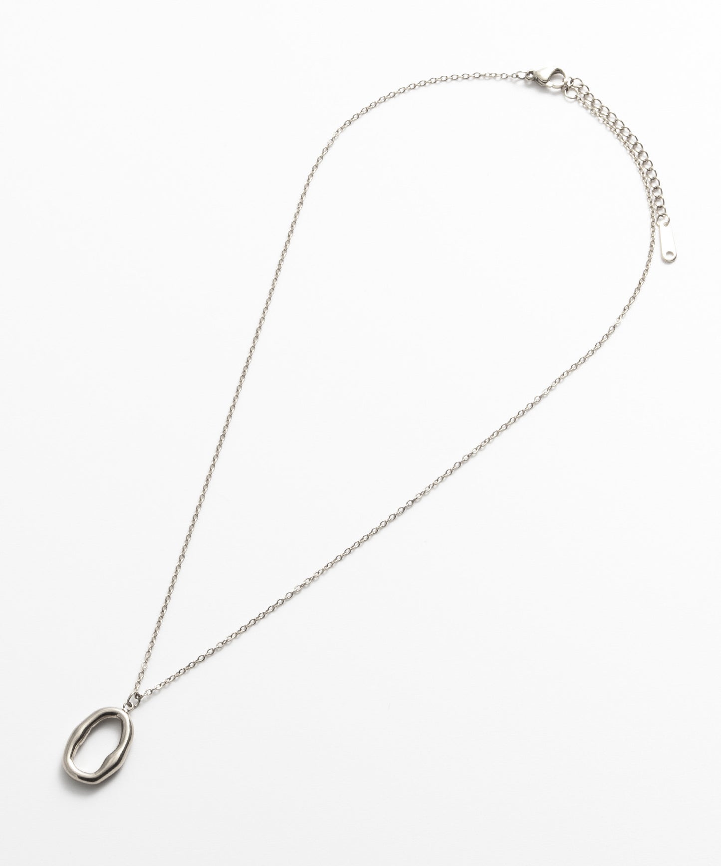 SUI-1998 ネックレス シンプル ゆがみ フープ 輪っか ゴールド シルバー ステンレス レディース kksn17-18