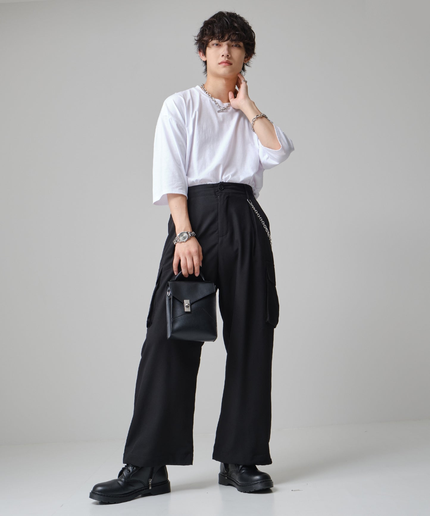 SUI-1998 ネックレス シンプル カット あずきチェーン あずき チェーン シンプル マンテル シルバー ステンレス 極太 メンズ kksn194