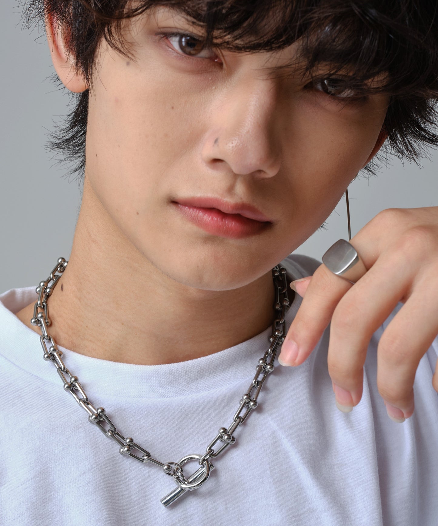SUI-1998 ネックレス Uチェーン チェーン マンテル シルバー ステンレス 極太 メンズ kksn196