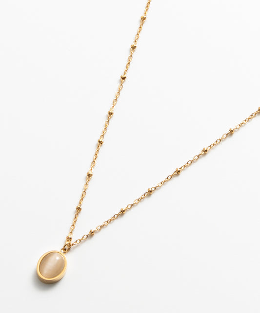 SUI-1998 ネックレス ストーン 立体 玉あずき ゴールド シルバー ステンレス レディース kksn26-27