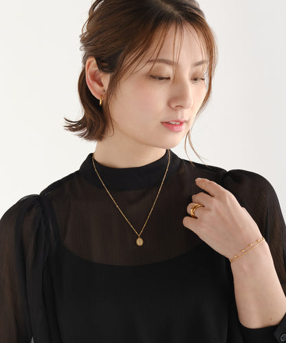 SUI-1998 ネックレス ストーン 立体 玉あずき ゴールド シルバー ステンレス レディース kksn26-27