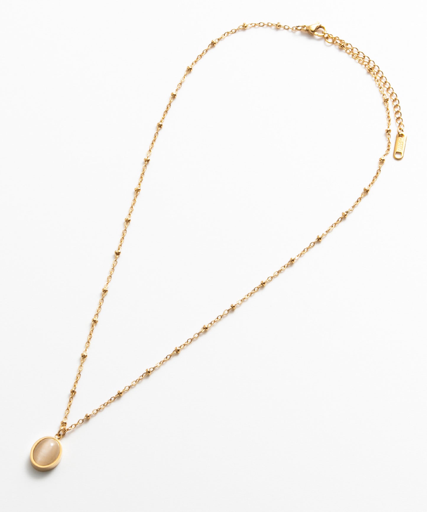 SUI-1998 ネックレス ストーン 立体 玉あずき ゴールド シルバー ステンレス レディース kksn26-27