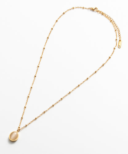 SUI-1998 ネックレス ストーン 立体 玉あずき ゴールド シルバー ステンレス レディース kksn26-27