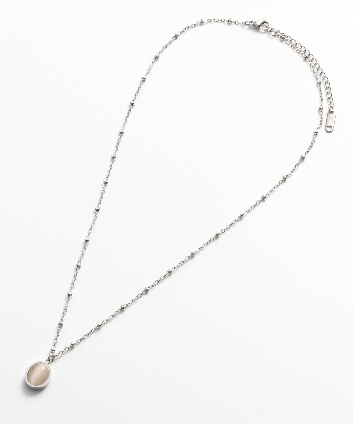 SUI-1998 ネックレス ストーン 立体 玉あずき ゴールド シルバー ステンレス レディース kksn26-27