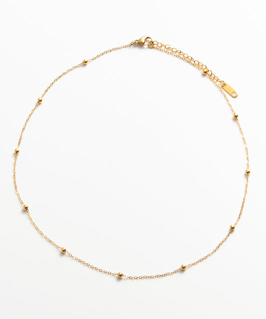 SUI-1998 ネックレス ボール 玉あずき チェーン ゴールド シルバー ステンレス レディース kksn49-50