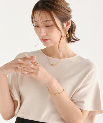 SUI-1998 ネックレス デザイン 歪み ドロップバー ゴールド シルバー ステンレス レディース kksn59-60