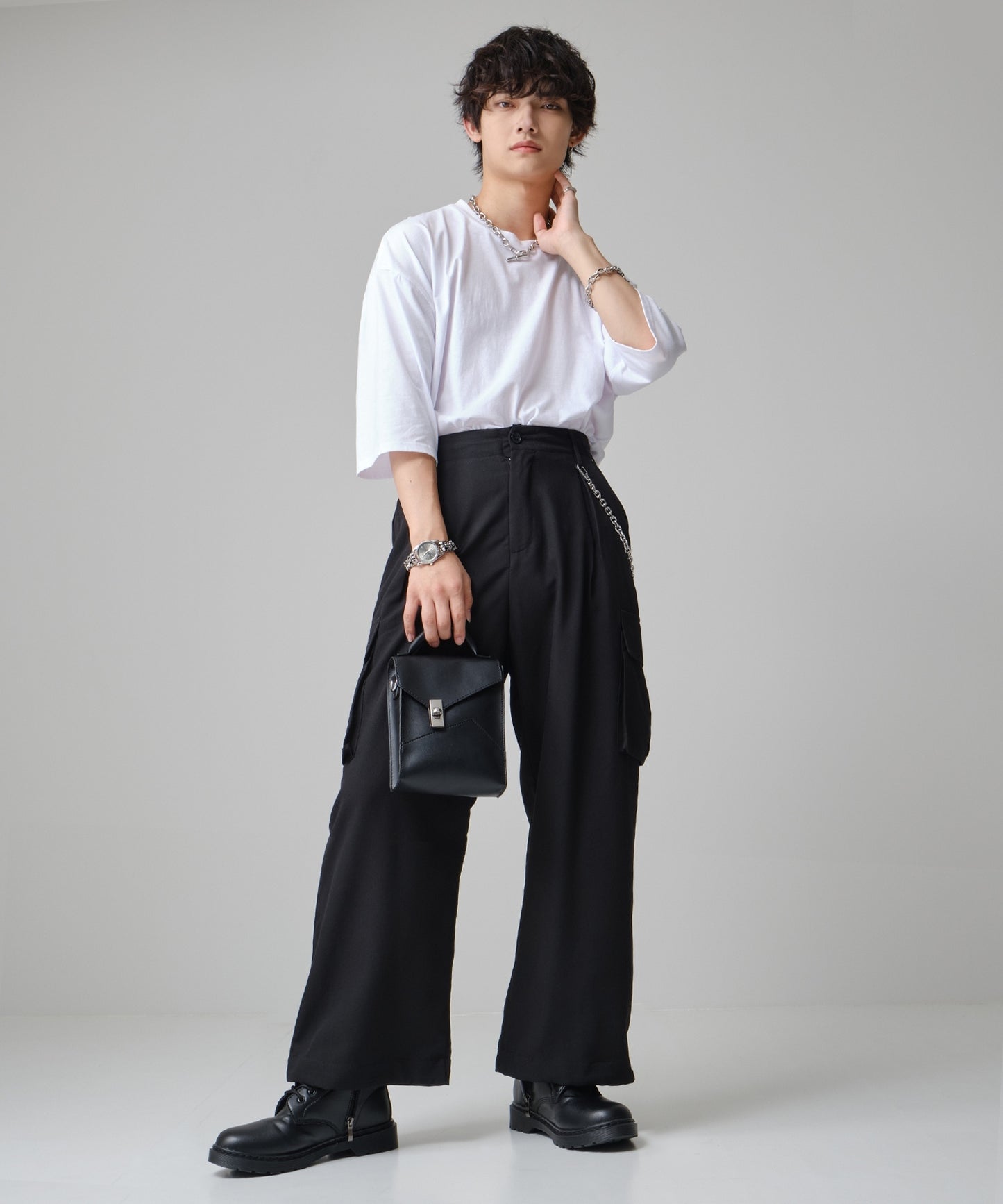 SUI-1998 ブレスレット シンプル カット あずきチェーン あずき チェーン マンテル シルバー ステンレス 幅１cm 極太 メンズ kksb270